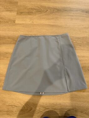 Aritzia Sunday Best Light blue/Gray mini Skirt with Front Slit (originally $98)